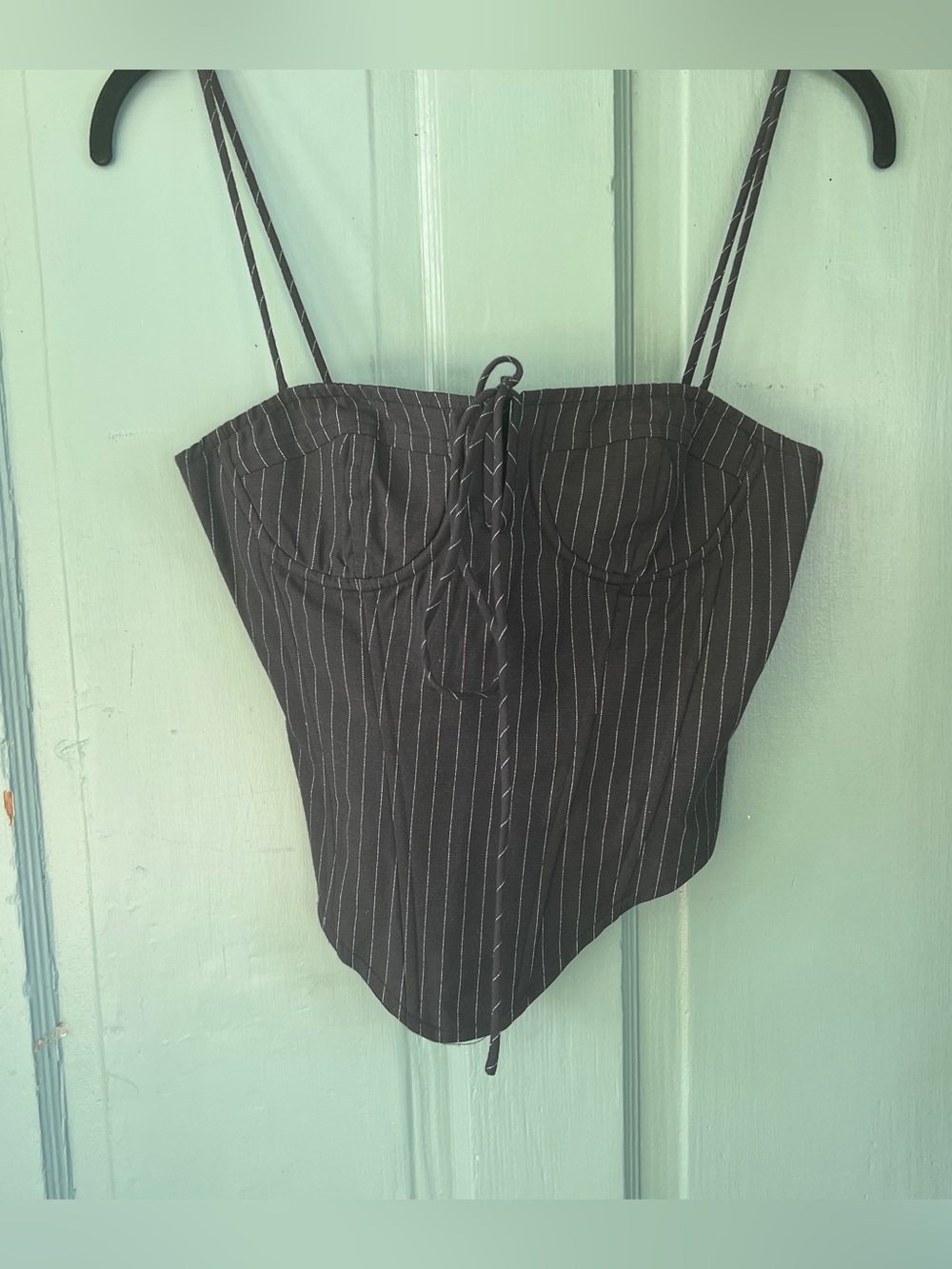 NWT New Lioness La Quinta corset black onyx pinstripe XS Shopbop revolve